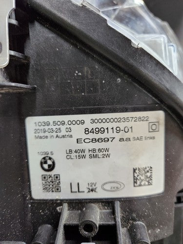 2017-2022 BMW 5 Series G30 G31 Full LED Drivers Side Headlight 8499119-01 OEM