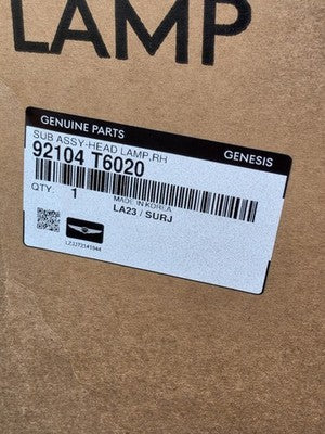 2021 2022 2023 2024 Genesis GV80 Right RH Passenger LED Headlight OEM 92104T6020