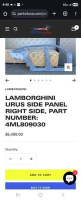 Right Quarter Panel Body Structural Metal Lamborghini Urus 4ML809030 NEW R OEM 