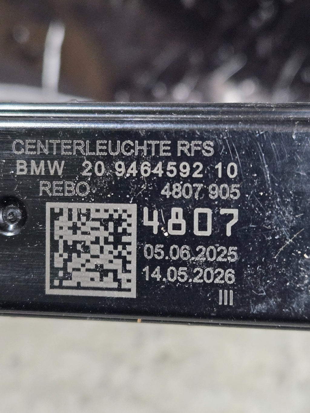 OEM Mini BMW 5 7 Series i7 XM Rear Trunk Center Cargo LED Light 9464592