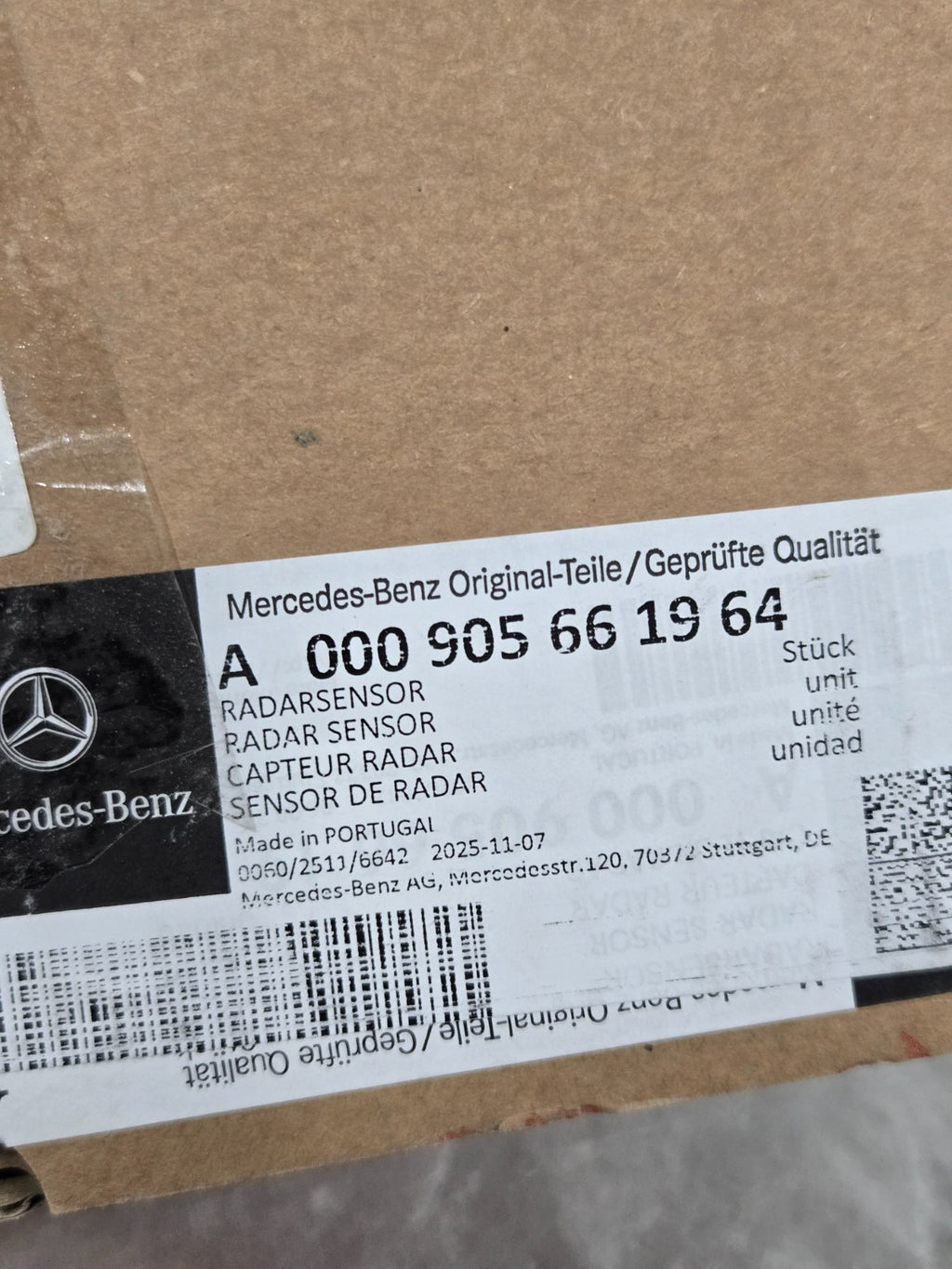 MERCEDES BENZ RADAR SENSOR GENUINE ORIGINAL OEM A000905661964 NEW