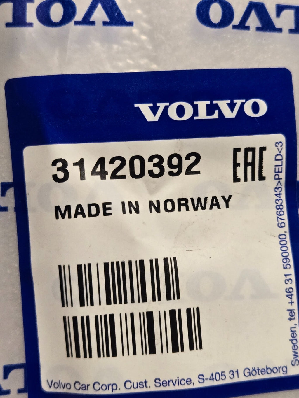 2017-2021 Volvo Genuine Side Molding Part# 31420392 OEM