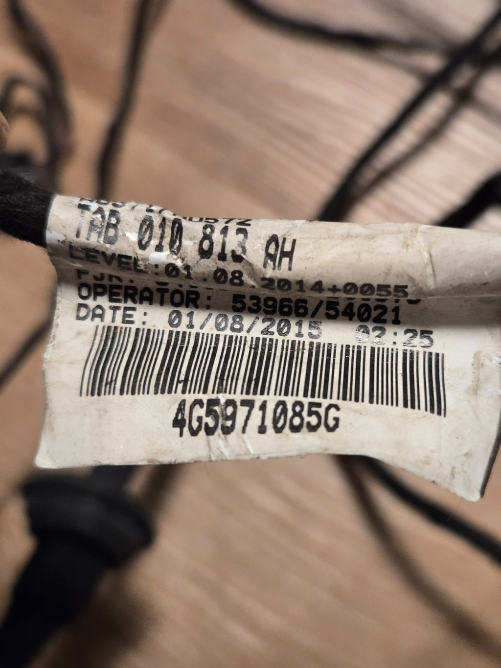 2012-2015 AUDI A6 S6 Rear Bumper Park Assist PDC Sensor Wiring Harness OEM
