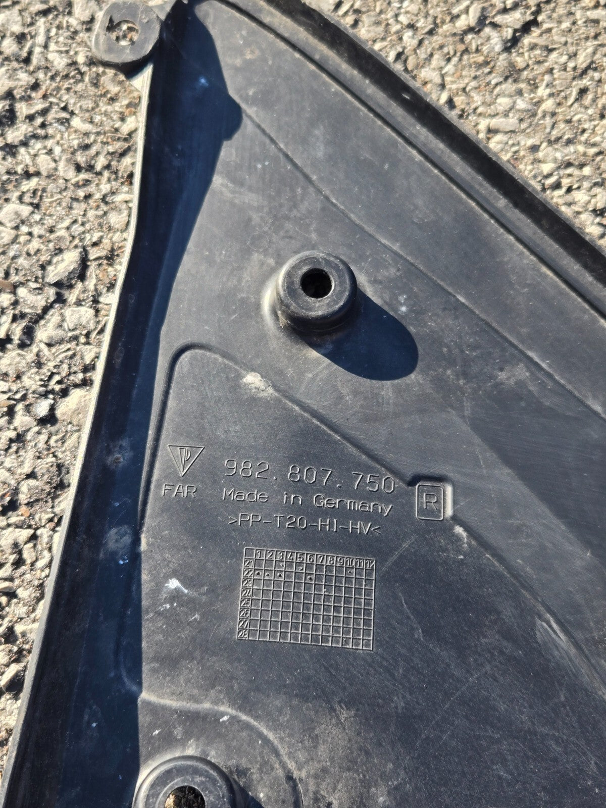 Genuine Porsche GT4 Front Lower Right RH Passenger Side Skid Plate 982807750 OEM