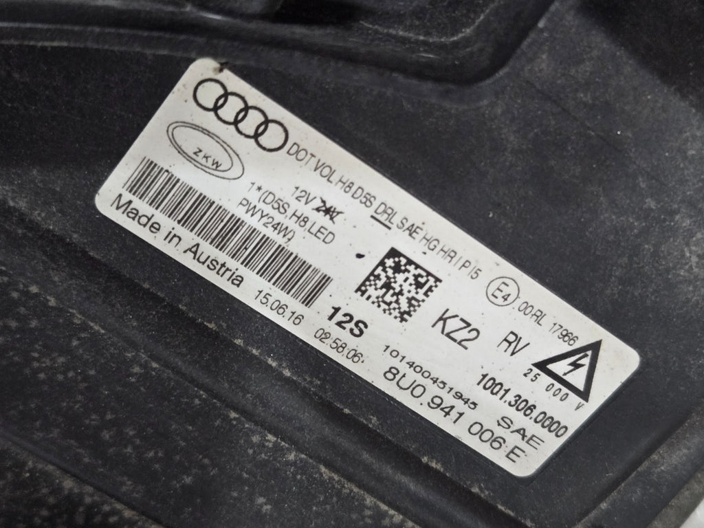2016-2018 Audi Q3 OEM Right Passenger Headlight Complete HID Xenon 8U0941006E