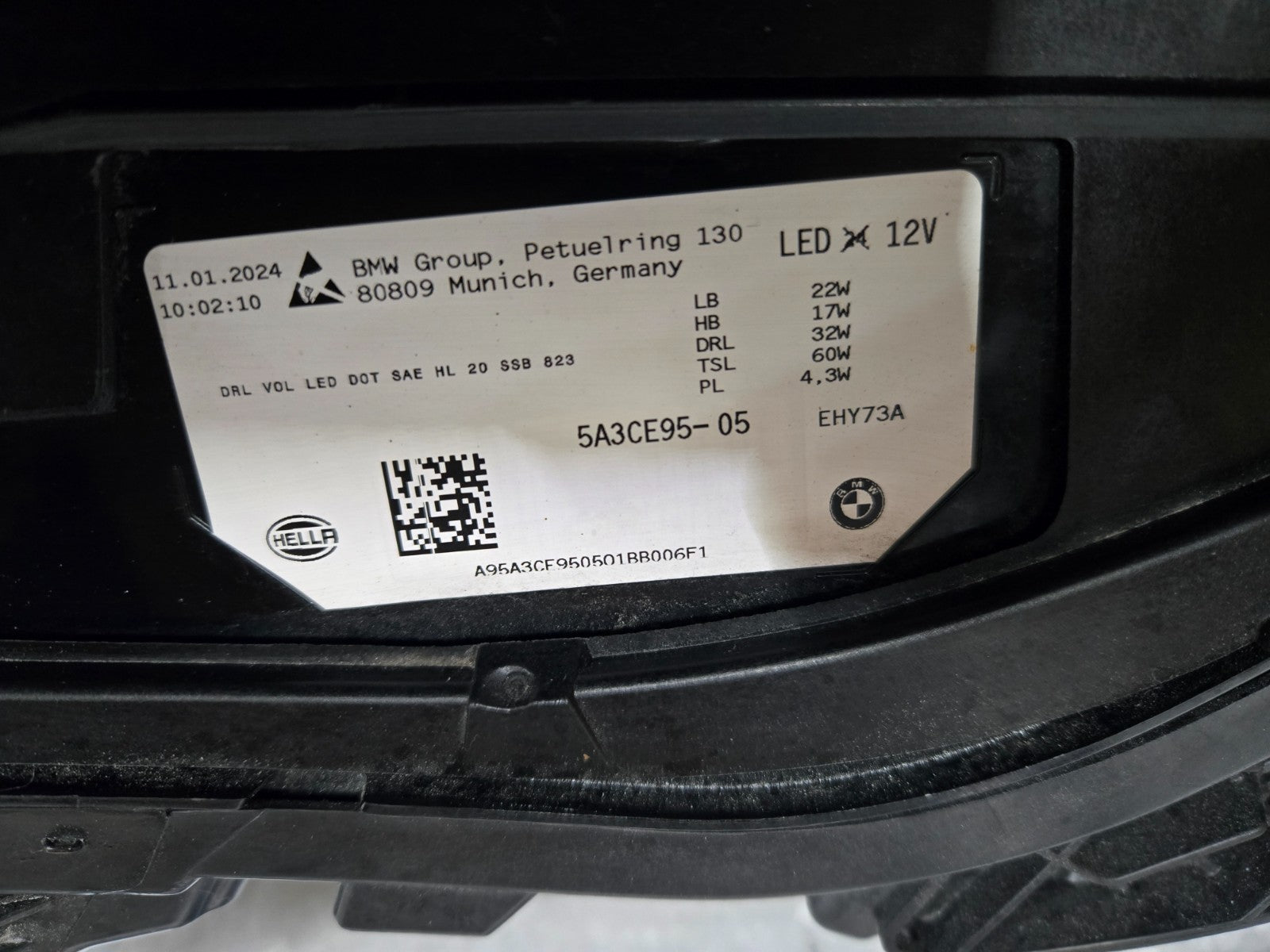 2022-2025 BMW iX xDrive40 xDrive50 LED Headlight Left LH Non-Laser OEM 5A3CE95