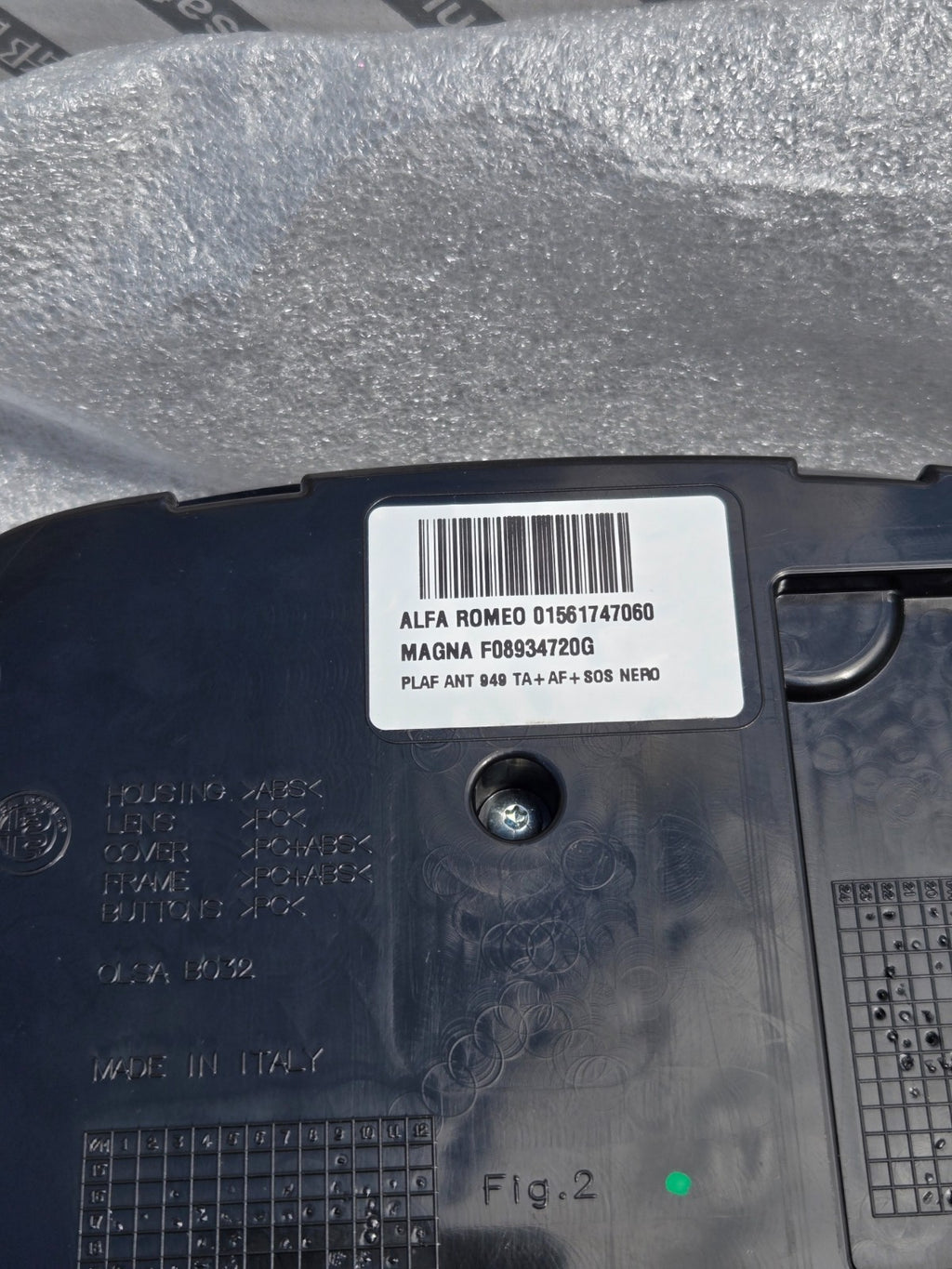 2024 - 2025 ALFA ROMEO STELVIO FRONT CENTER OVERHEAD CONSOLE OEM 01561747060