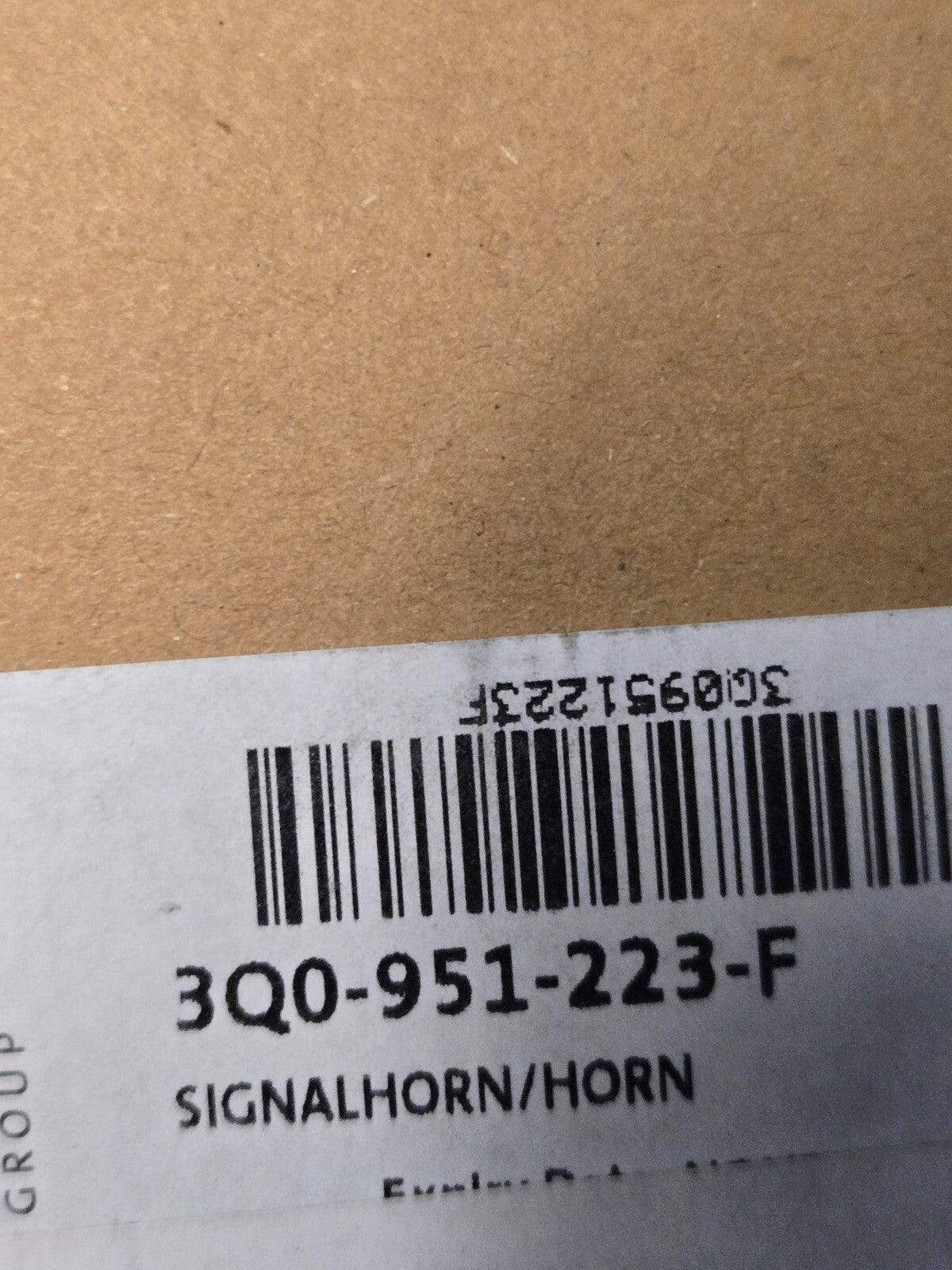 2009-2012 Volkswagen High Note Horn 3Q0951223F - OEM