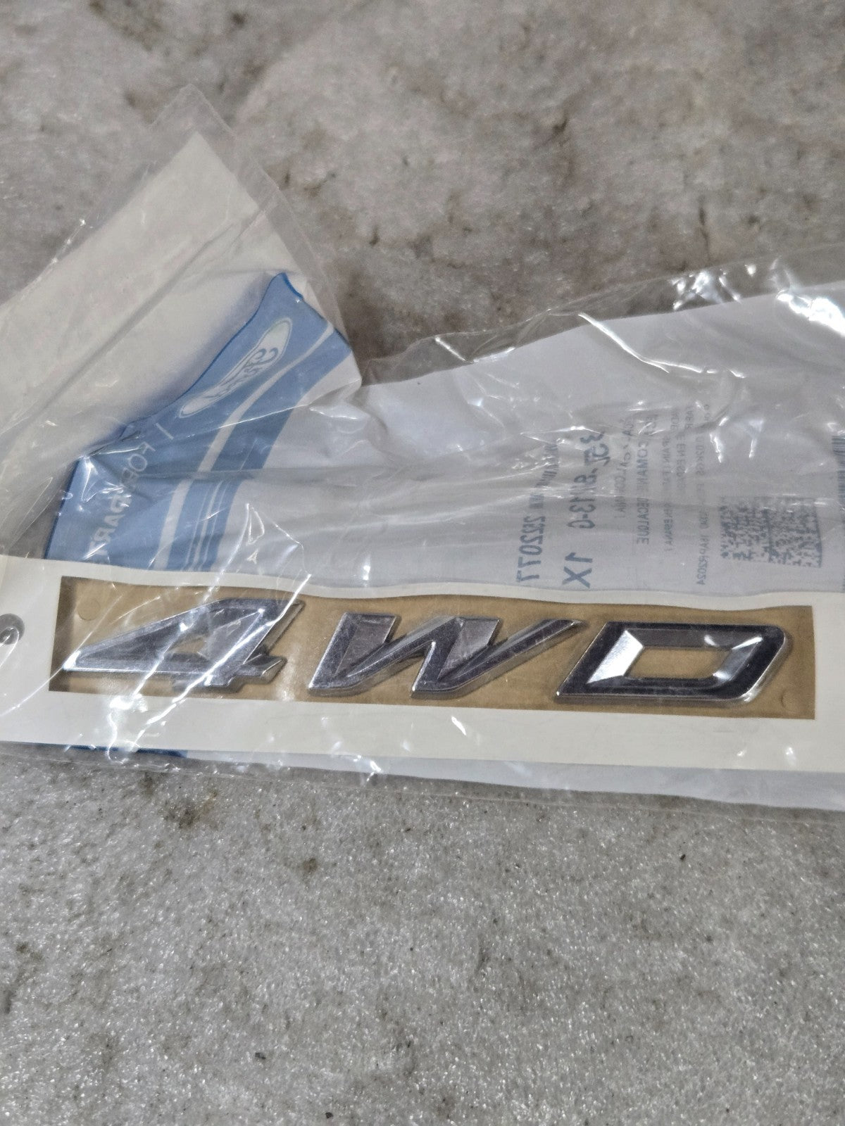 NEW OEM Ford "4WD" Chrome Self Adhesive Genuine Ford Emblem LB5Z-8213-G