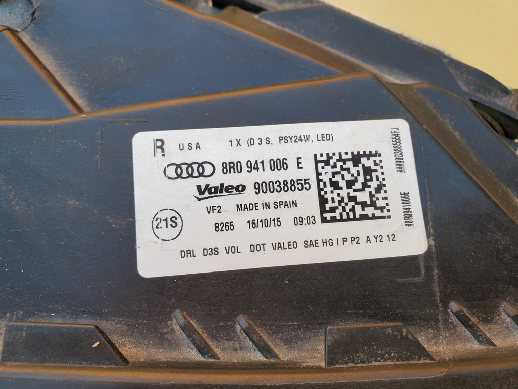 2014 2015 2016 2017 Audi Q5 SQ5 RH PASSENGER RIGHT Headlight Xenon COMPLETE OEM