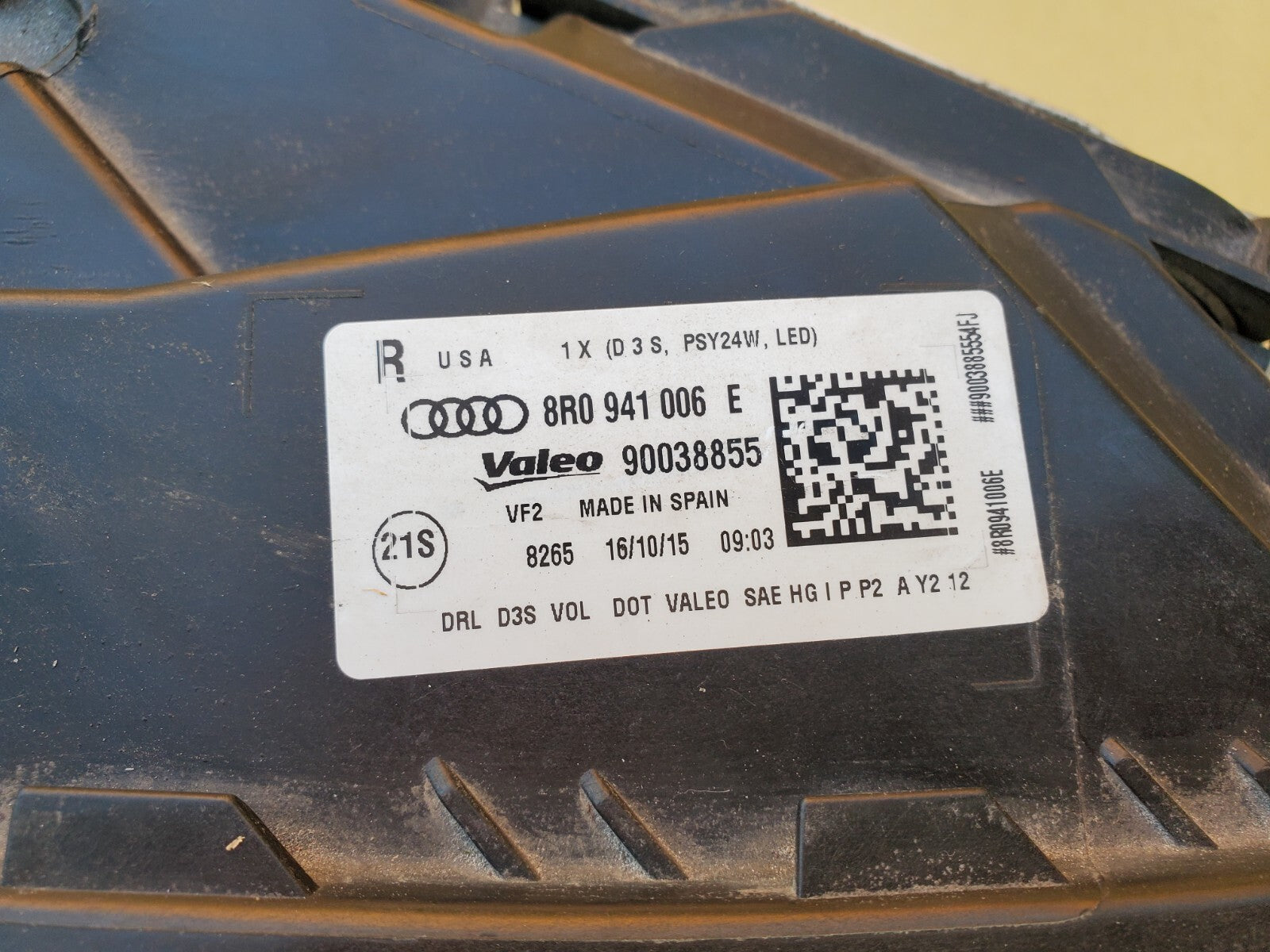 2014 2015 2016 2017 Audi Q5 SQ5 RH PASSENGER RIGHT Headlight Xenon COMPLETE OEM