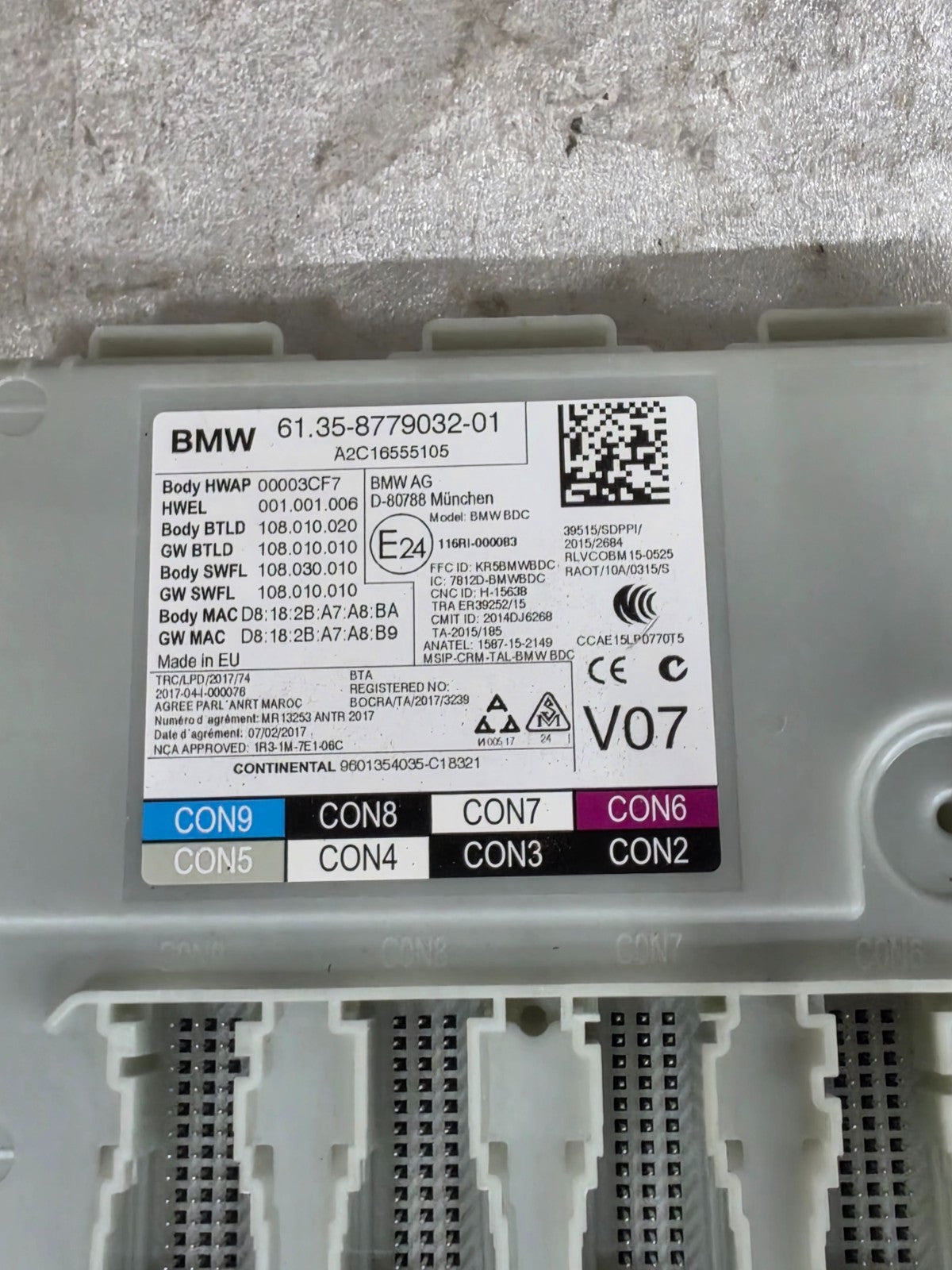 2019 BMW X3 BODY CONTROL MODULE FUSE BOX BDC UNIT OEM 8779032