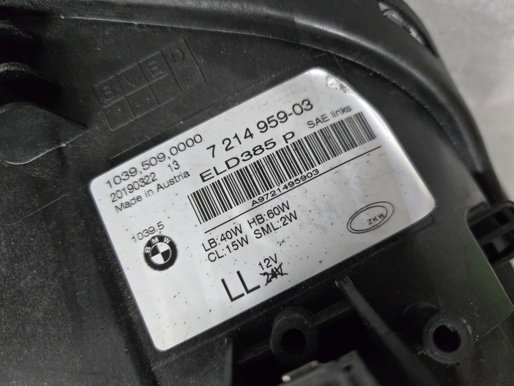 2017-2020 BMW 5-SERIES 530i 540i G30 LEFT LH LED HEADLIGHT OEM COMPLETE 7214959