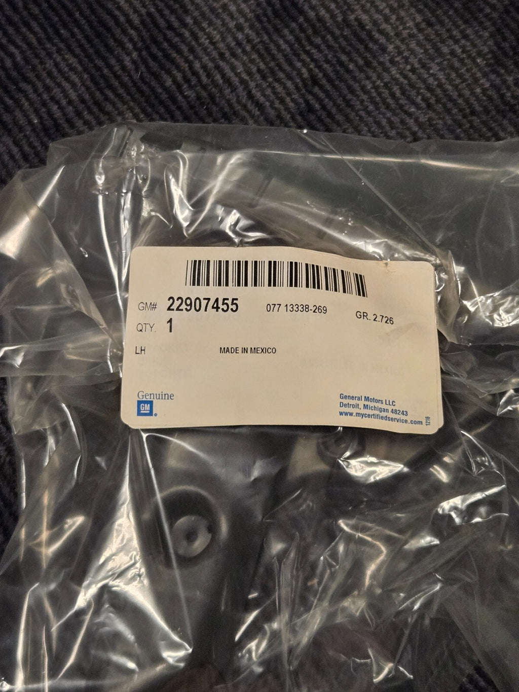 Genuine GM 2014-2019 Cadillac CTS Driver Side Lower Headlamp Bracket 22907455