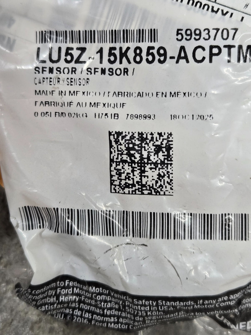 Genuine Ford Park Sensor LU5Z-15K859-ACPTM NEW OEM
