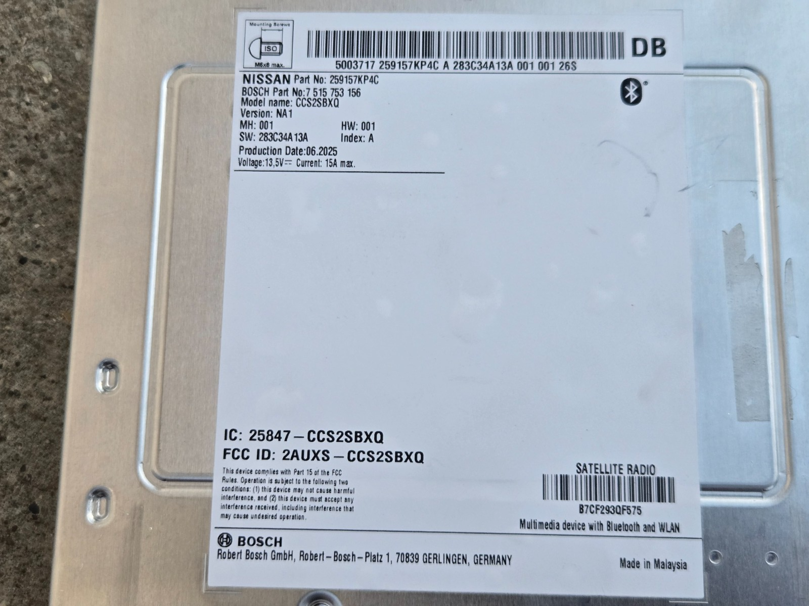 Genuine Nissan Controller Navigation Unit Assembly 25915-7KP4C OEM