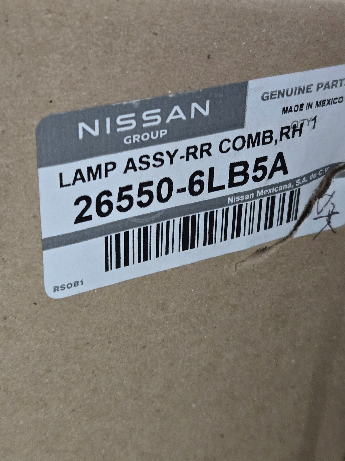 2020-2022 Nissan Sentra Back Up Light Right Rear Inner Tail Lamp 26550-6LB5A OEM