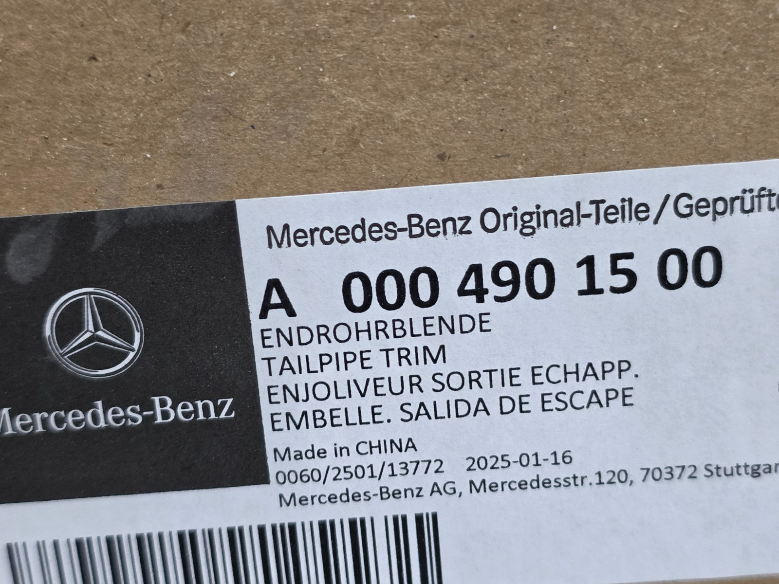2020-2025 MERCEDES BENZ GLE GLA AMG GT REAR LEFT LH TAIL PIPES A0004901500 OEM