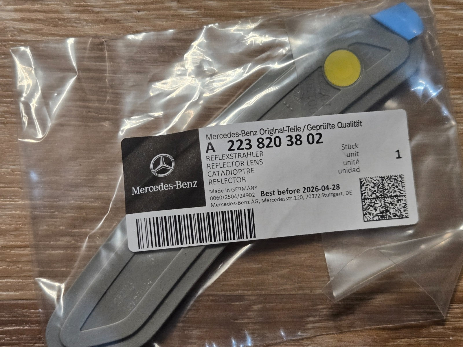 MERCEDES-BENZ S W223 Front Right RH Bumper Reflector A2238203802 NEW OEM