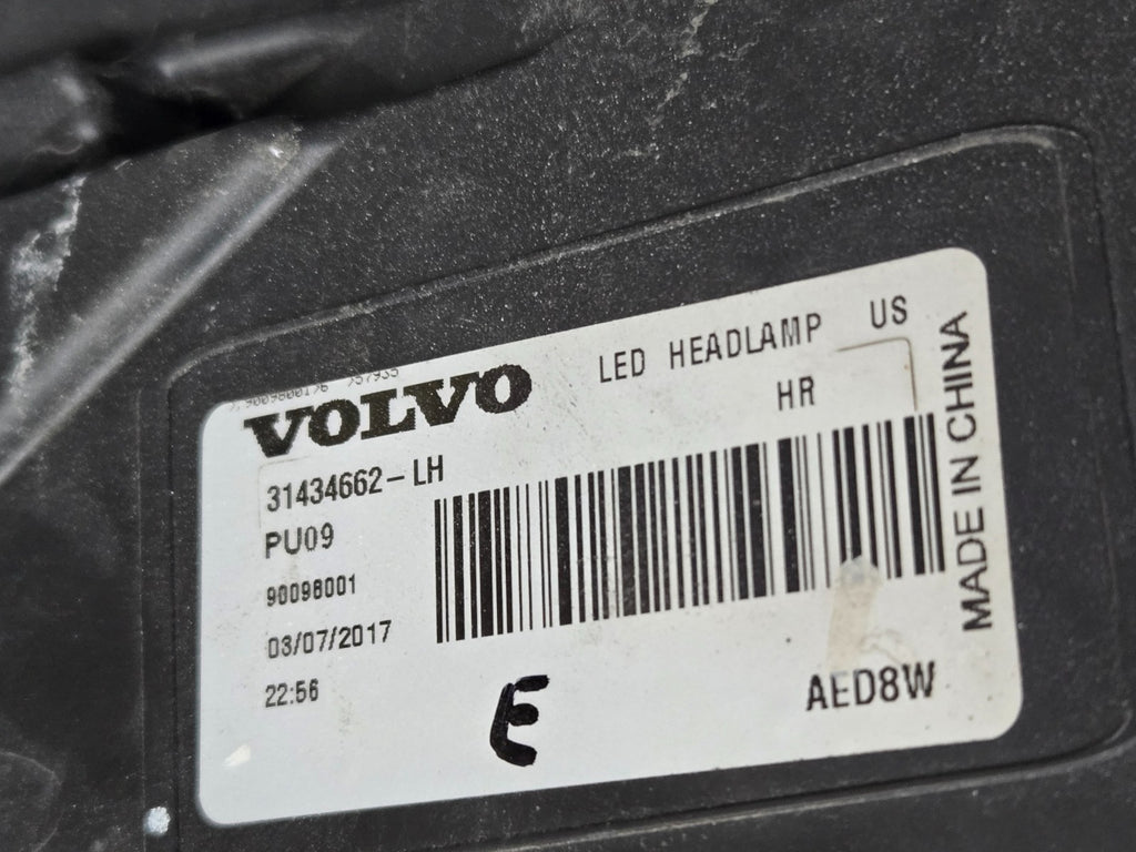2018-2023 Volvo V90 S90 FULL LED Left LH Driver Side Headlight 31434662 OEM