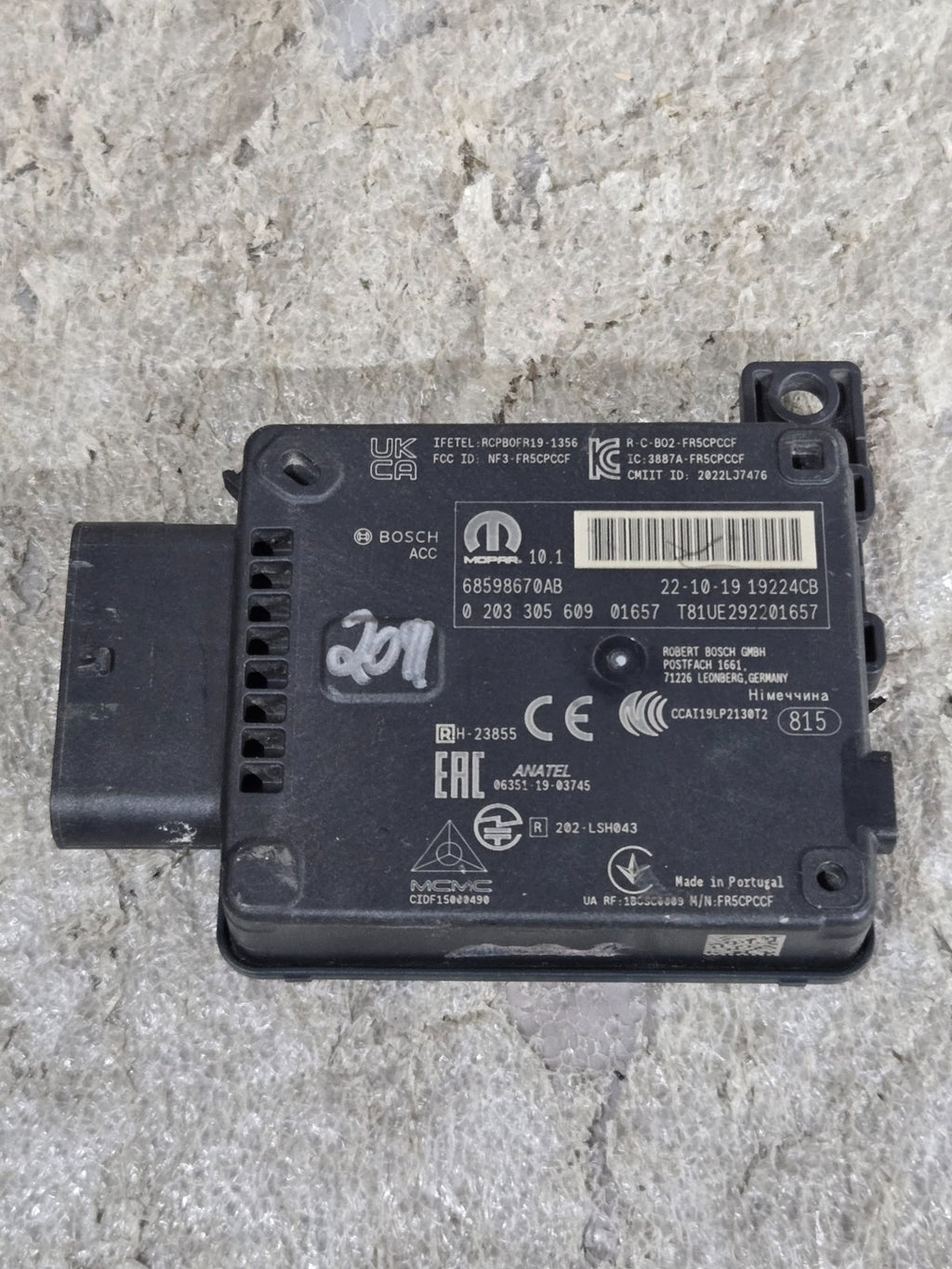 2020-2025 Chrysler Pacifica Adaptive Speed Control Module Sensor 68598670AB OEM