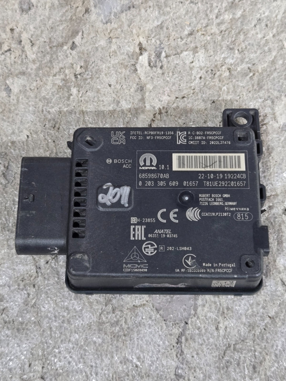 2020-2025 Chrysler Pacifica Adaptive Speed Control Module Sensor 68598670AB OEM