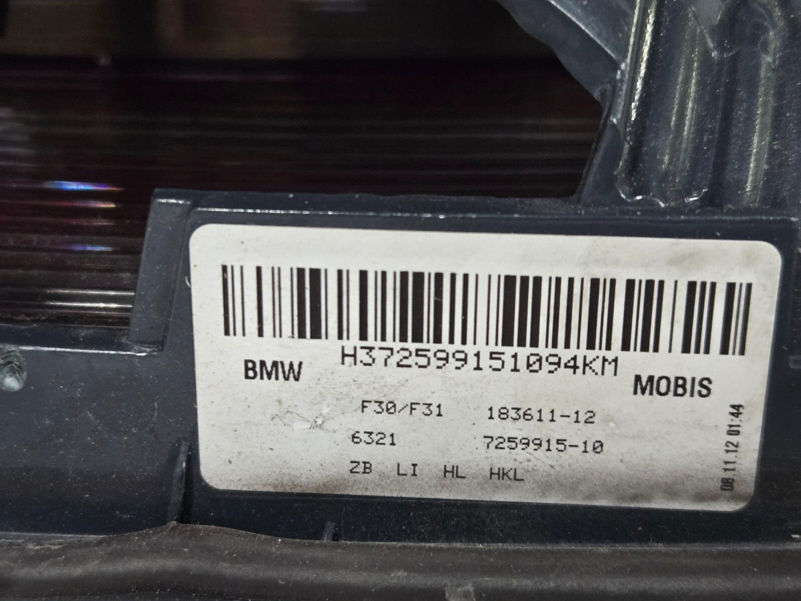 2012-2015 BMW 328I F30 320I REAR LEFT LH DRIVER SIDE INNER TAILLIGHT 7259915 OEM