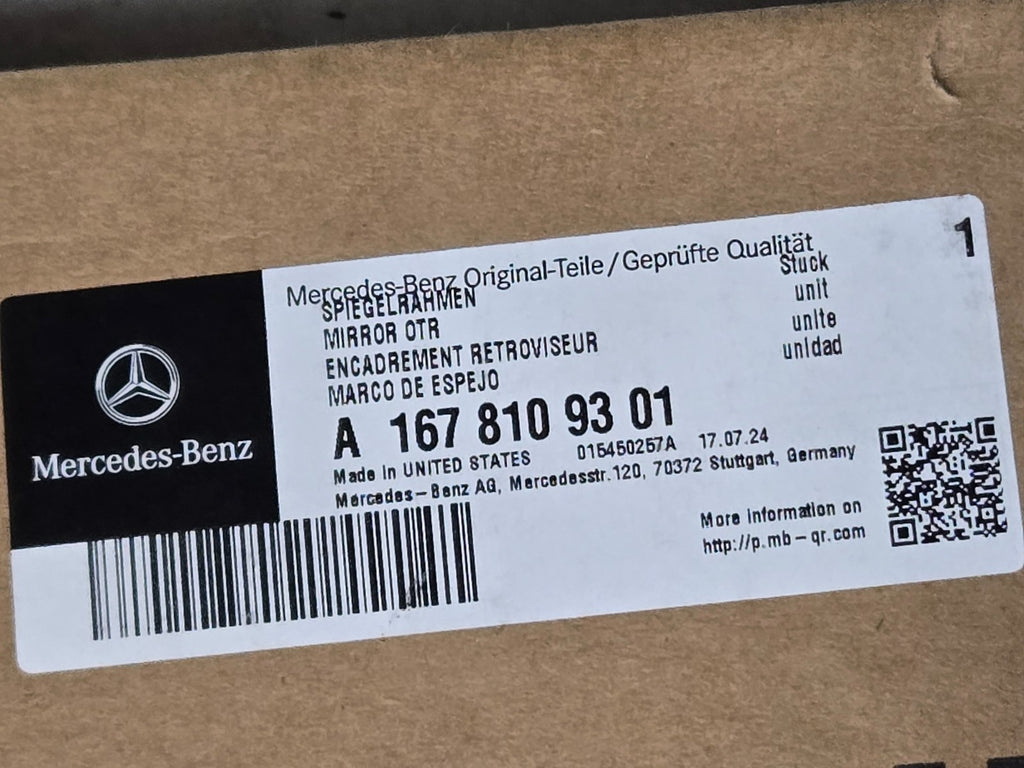2020-2023 Mercedes GLS 450 X167 Left LH BARE Mirror Assembly OEM 1678109301
