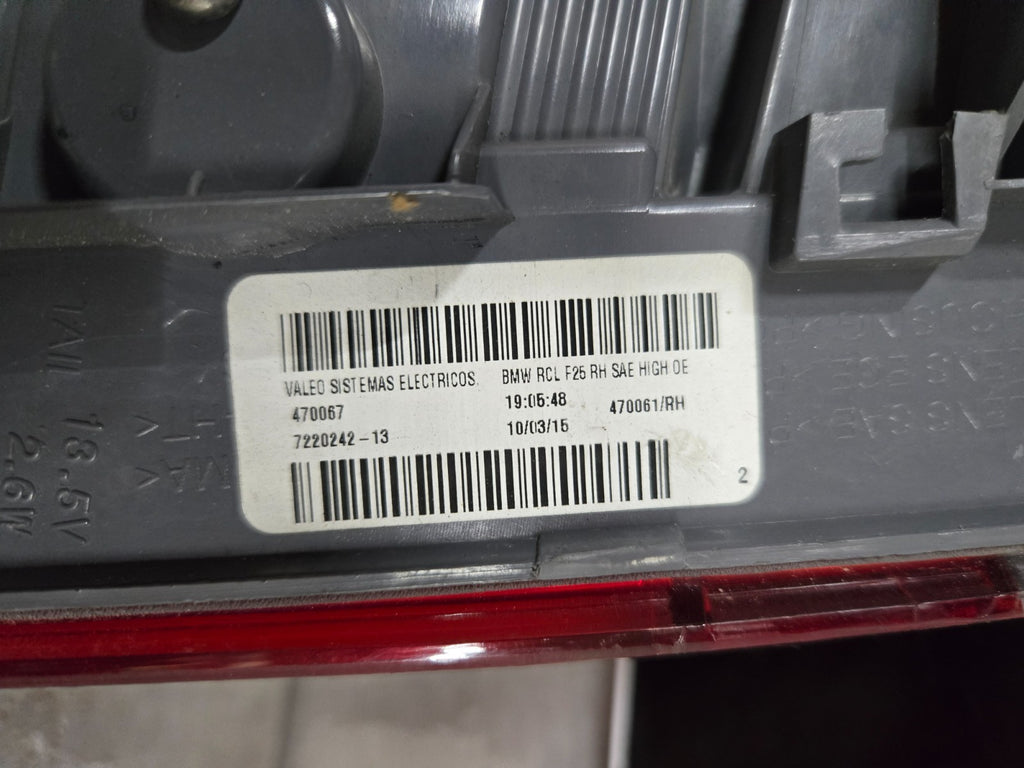 2011-2017 BMW F25 X3 Rear Right Passenger Outer Taillight Light Lamp OEM 7220242