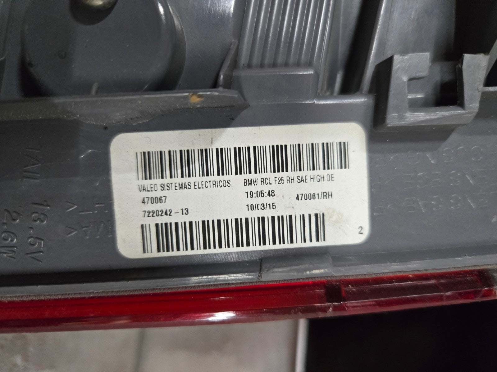 2011-2017 BMW F25 X3 Rear Right Passenger Outer Taillight Light Lamp OEM 7220242