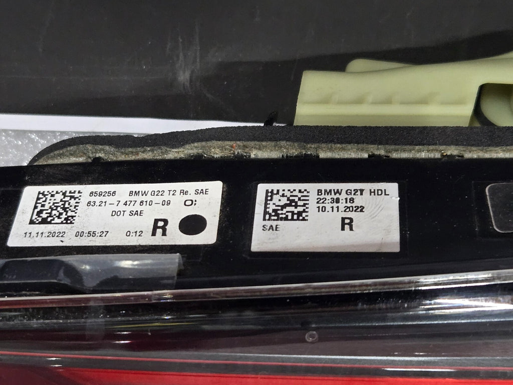 2021-2024 BMW G22 G23 G26 G82 Rear Passenger Side LED Inner Stop Tail Light OEM