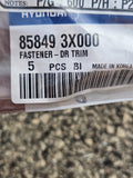 NEW OEM Kia 2014-2023 Soul Niro Windshield Pillar Trim Fastener 85849-3X000 x5