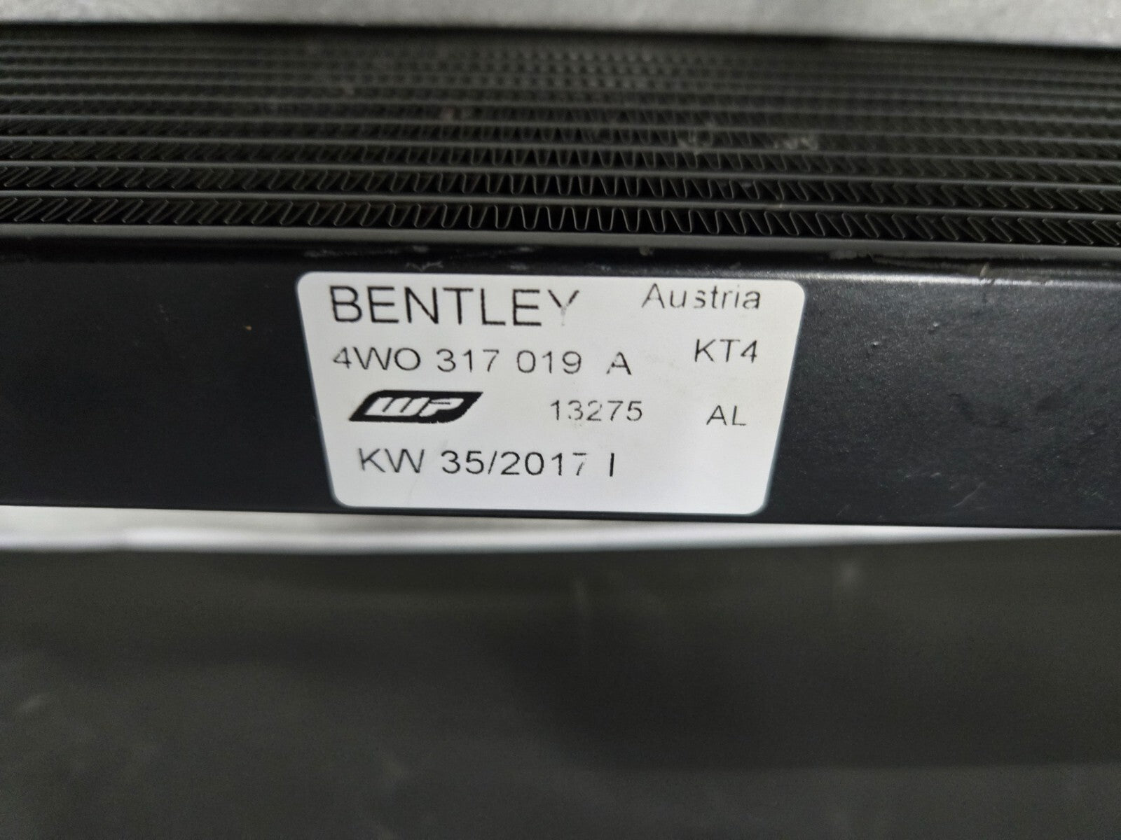 BENTLEY Continental GT GTC Transmission Gear Oil Cooler Radiator 4W0317019A OEM