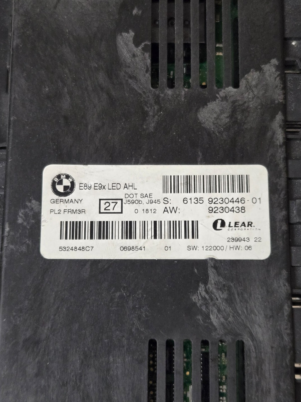 11 12 13 BMW e89 e9x Footwell Body Control LED AHL PL2 FRM3R LEAR 9230446 OEM