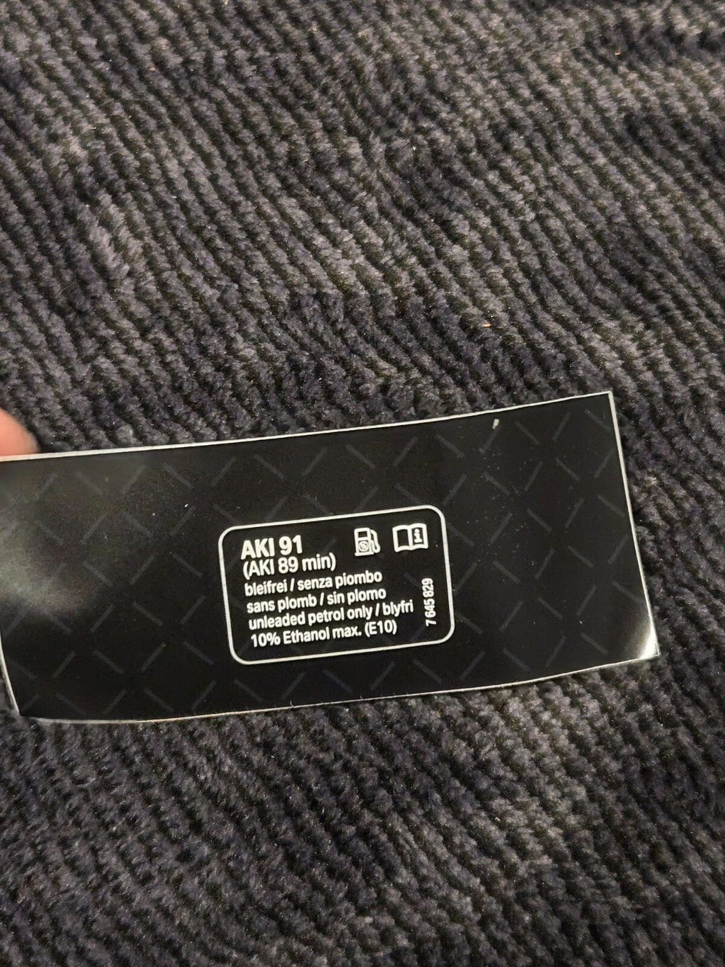 2012-2018 BMW F30 320i 328i SEDAN FUEL TANK RATING STICKER OEM 7645829 NEW