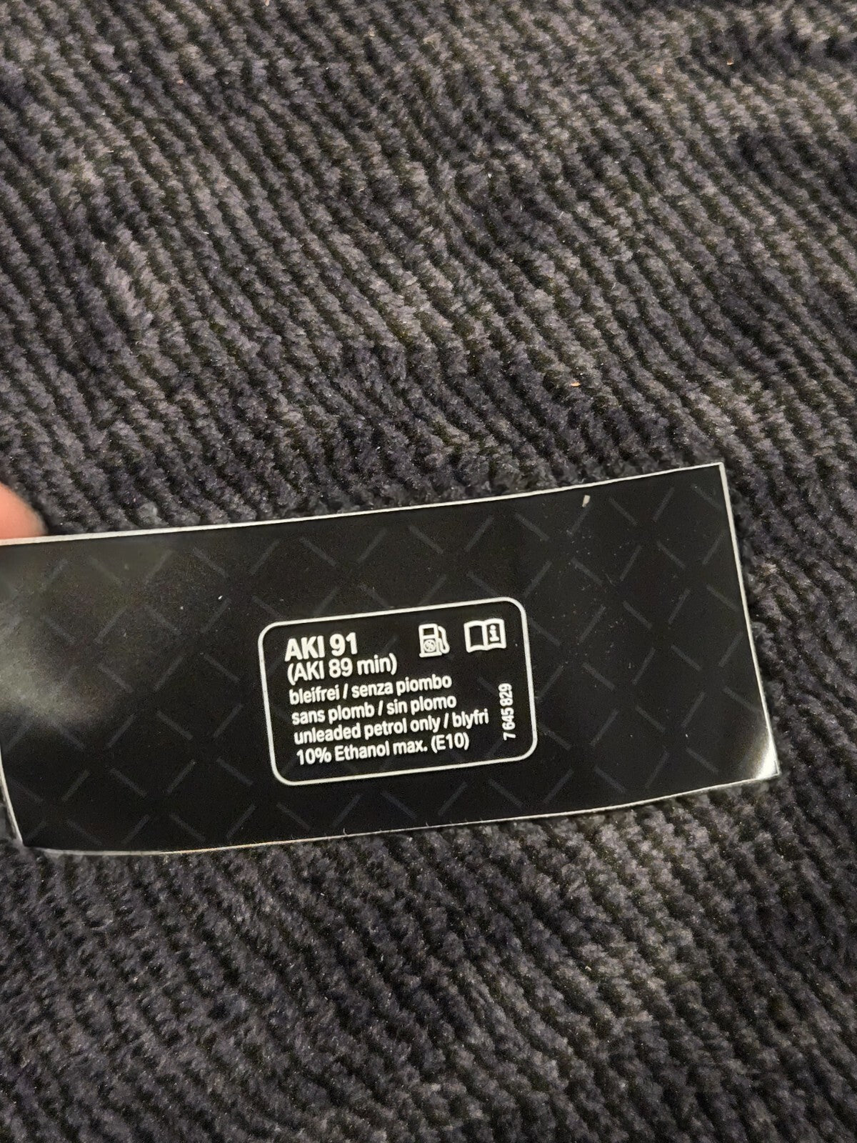 2012-2018 BMW F30 320i 328i SEDAN FUEL TANK RATING STICKER OEM 7645829 NEW