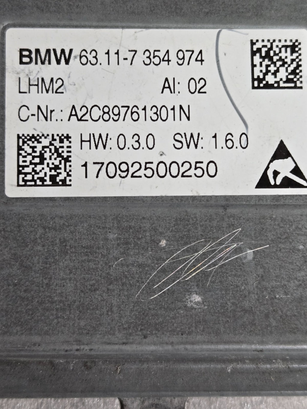BMW wide range of models LED HEADLIGHT CONTROL MODULE 2013-2018 63117354974 OEM