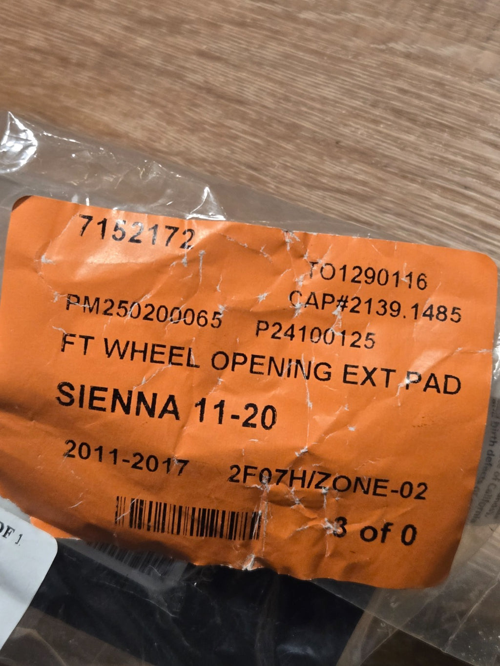 For Toyota Sienna 2011-2017 Wheel Opening Extension Pad Driver Side | Front