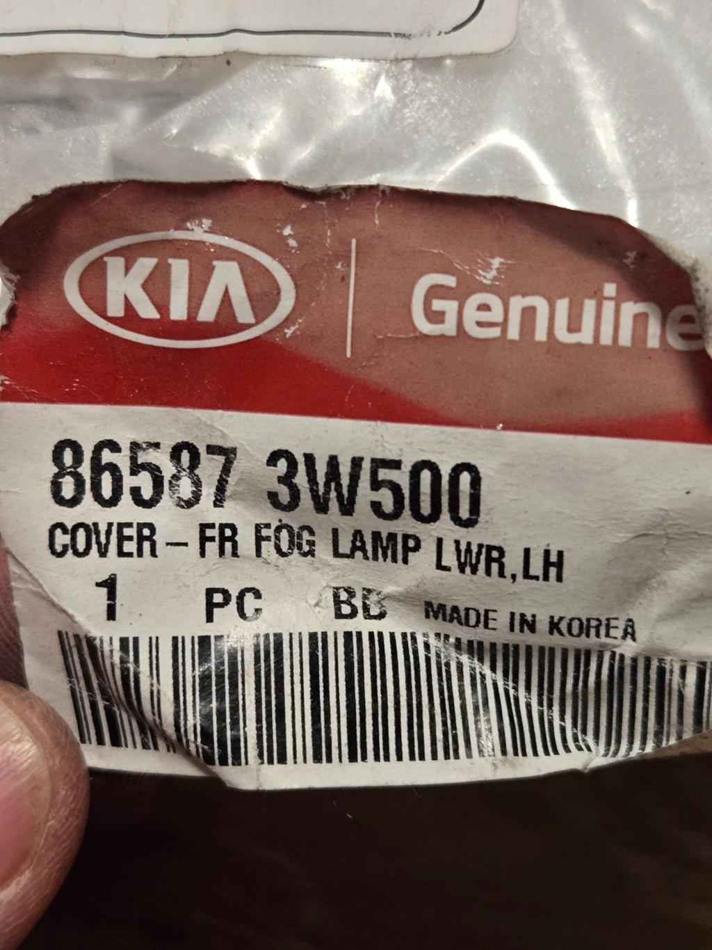 865873W500 For Kia OEM Fog Light Blank Grille Cover - Driver Side