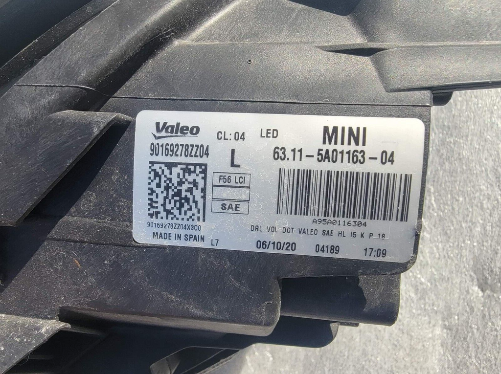 18 - 2021 MINI COOPER F56 LEFT LH DRIVER SIDE LCI FULL LED HEADLIGHT 8738655 OEM