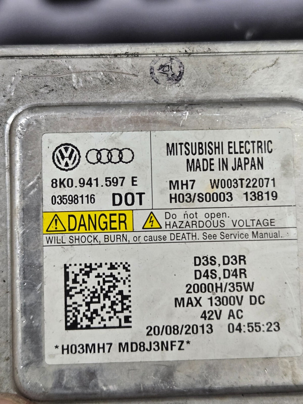 OEM Audi VW Xenon Ballast HID Light Control Unit Computer Module 8K0.941.597 E