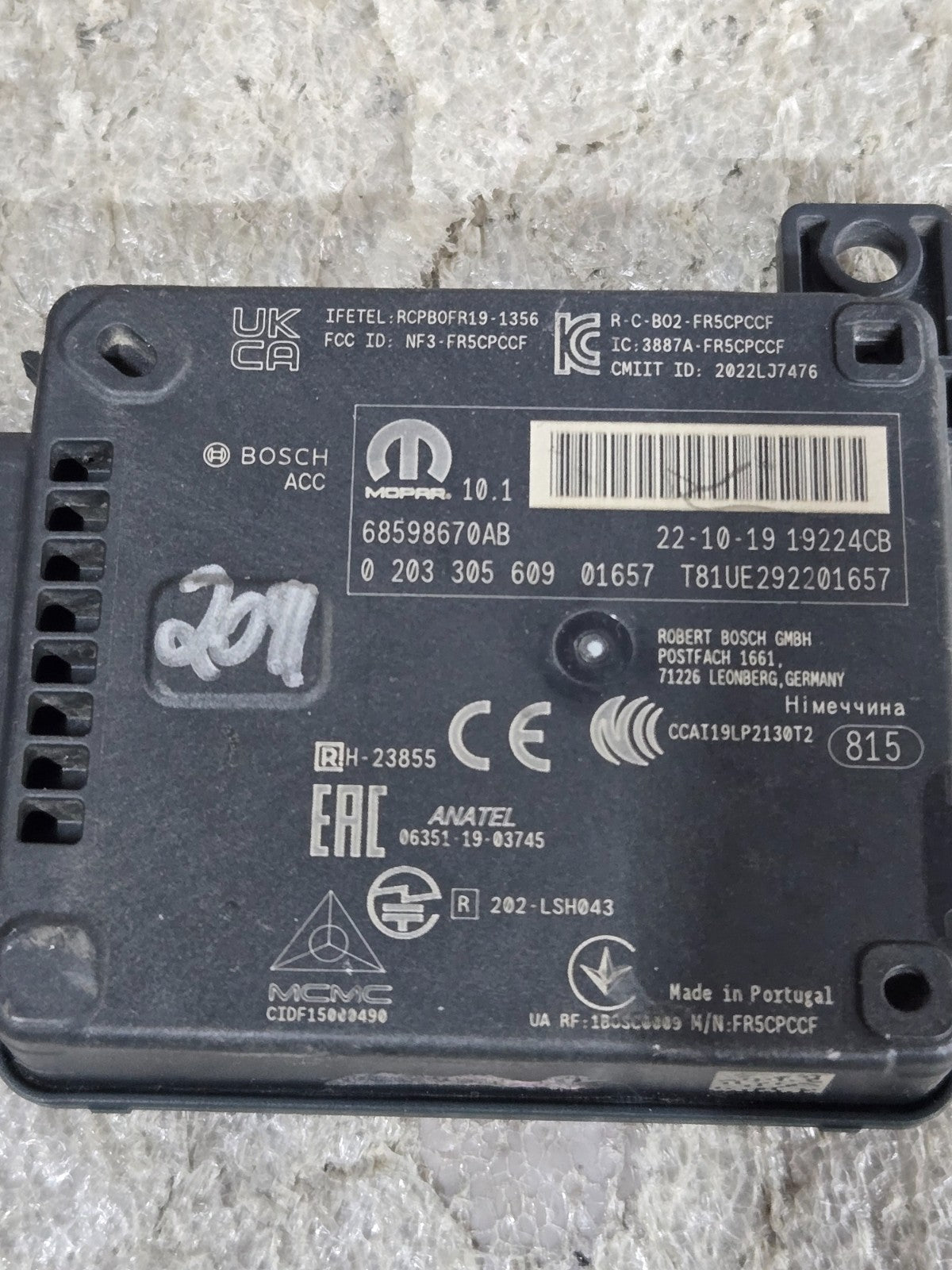 2020-2025 Chrysler Pacifica Adaptive Speed Control Module Sensor 68598670AB OEM