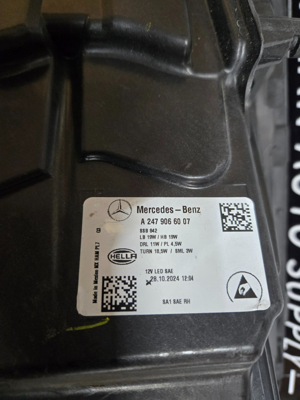 2020-2025 MERCEDES GLB250 FRONT RIGHT RH PASSENGER LED HEADLIGHT A2479066007 OEM