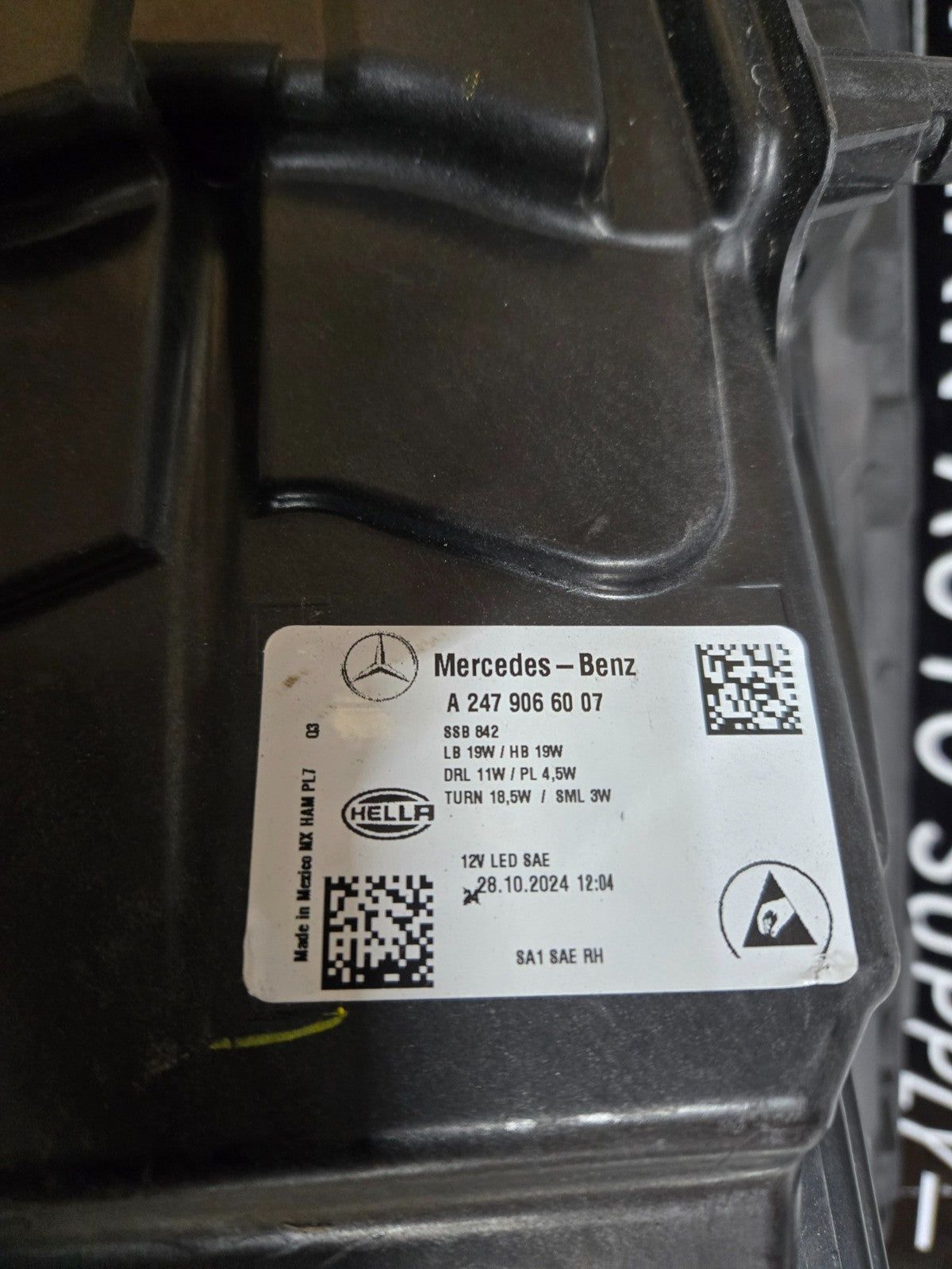 2020-2025 MERCEDES GLB250 FRONT RIGHT RH PASSENGER LED HEADLIGHT A2479066007 OEM
