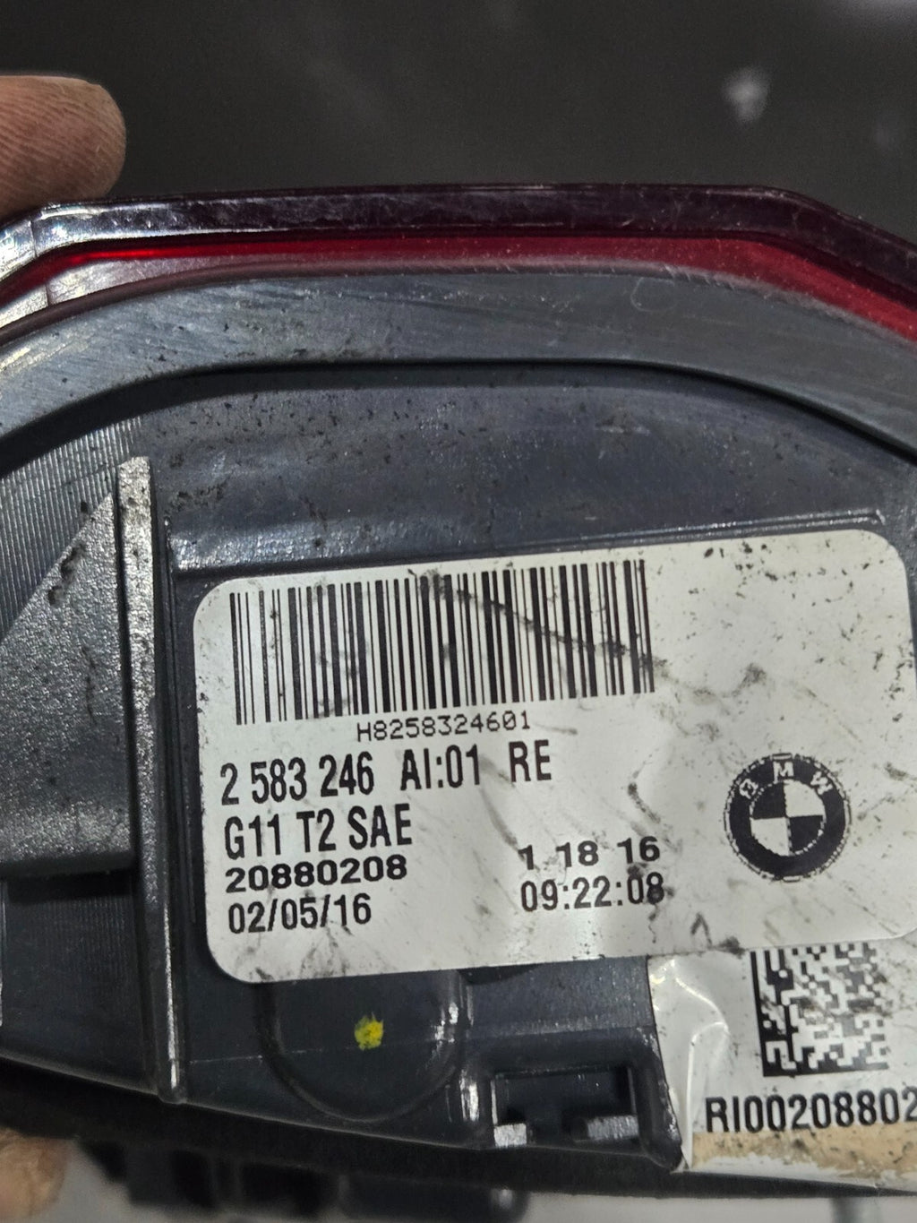 2016-2019 BMW G11 G12 740i 750i Rear Passenger Side LED Inner Taillight OEM