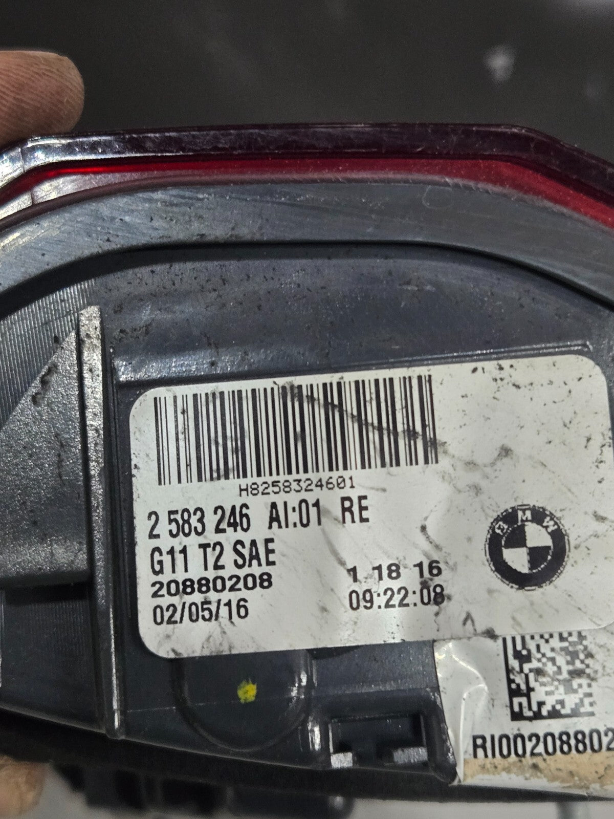2016-2019 BMW G11 G12 740i 750i Rear Passenger Side LED Inner Taillight OEM