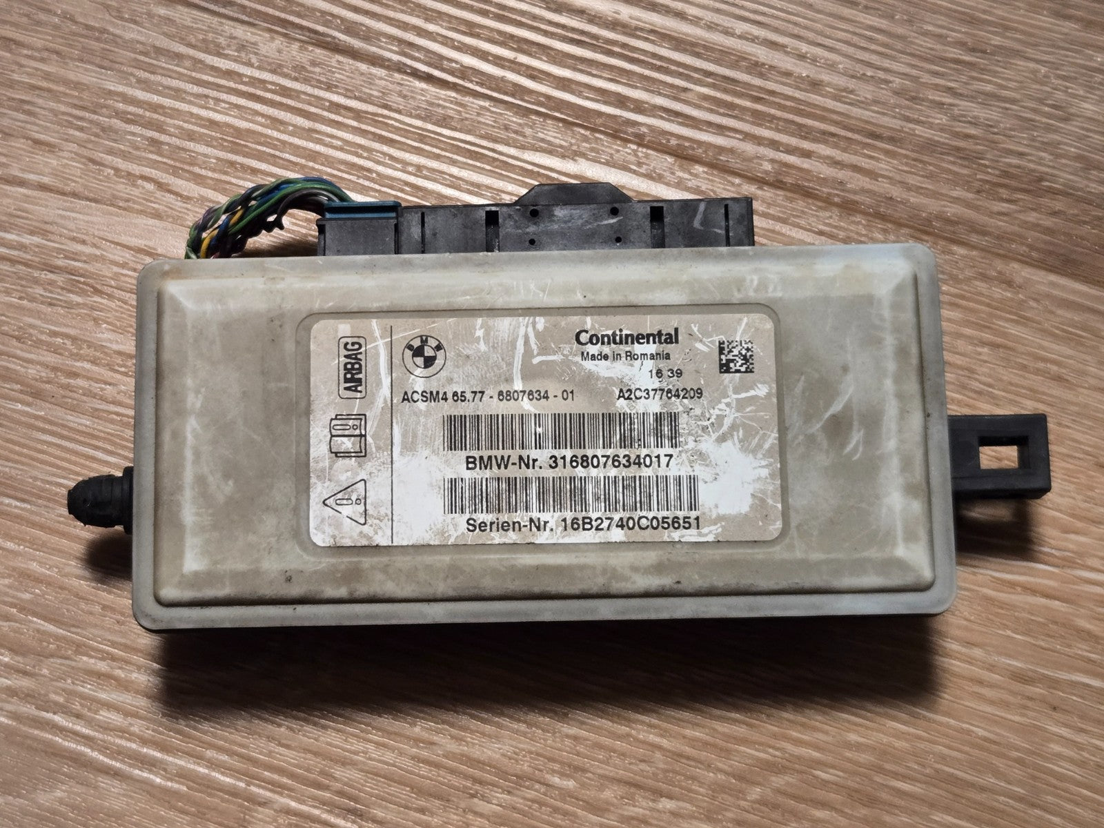 2015-2018 BMW X5 F15 SRS Crash Impact Control Module OEM 316807634017