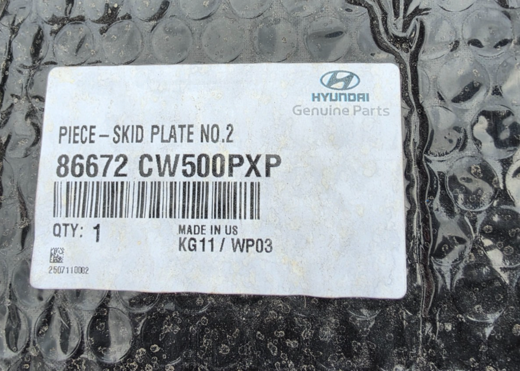 2025 Hyundai Tucson Skid Plate 86672-CW500-PXP NEW OEM