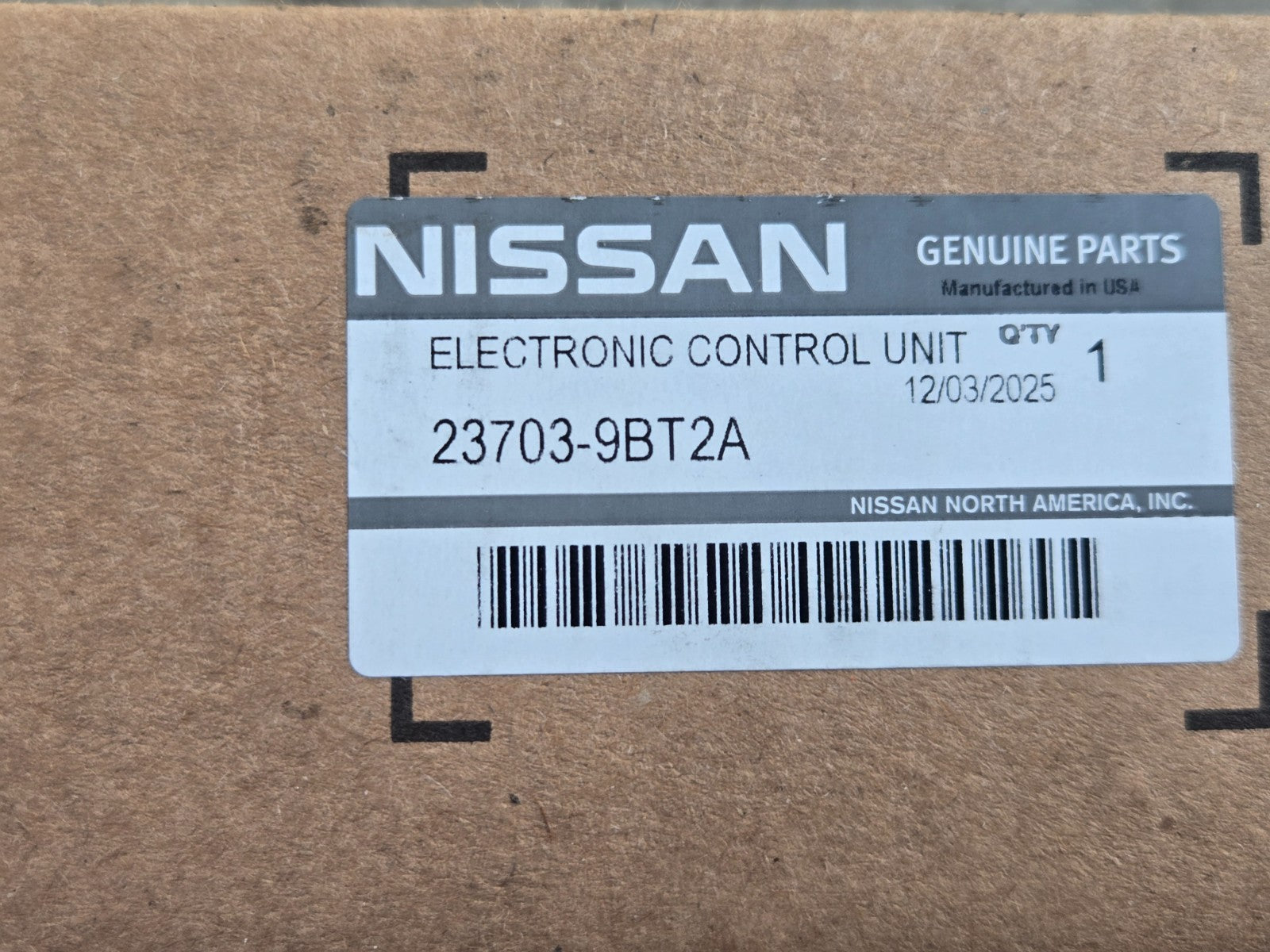 2024-2025 Nissan Frontier S 3.8L 4X2 Engine Control Module 23703-9BT2A OEM