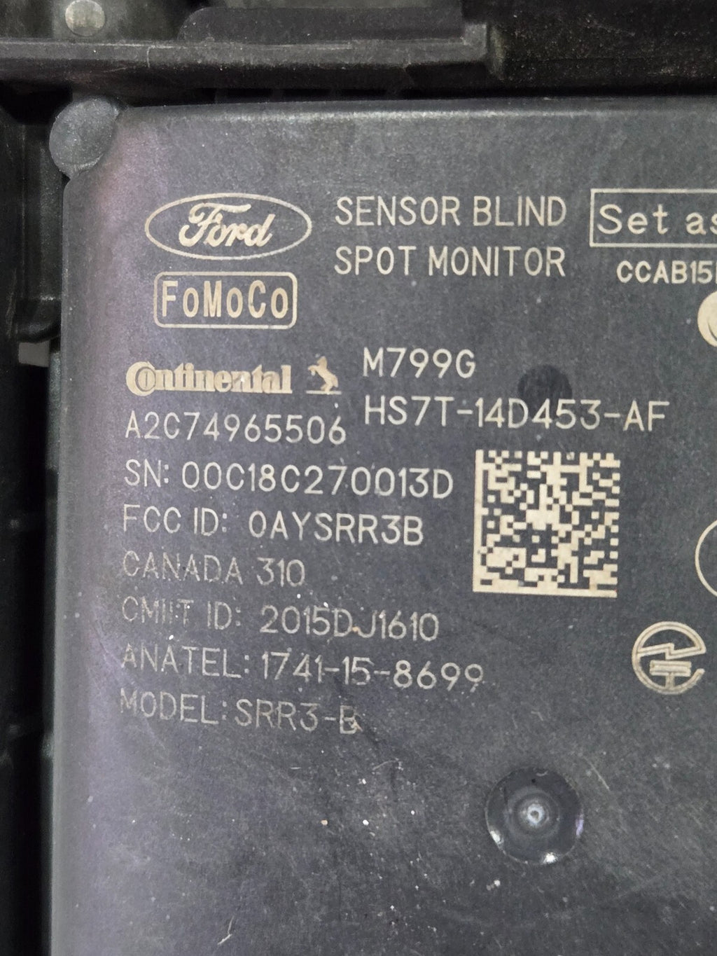 2017-2020 Ford Fusion HS7T-14D453-AD Blind Spot Radar Sensor+Bracket OEM Genuine